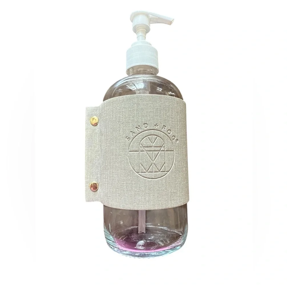 Tan Bath Accessory Glass Soap holder with sleeve decoration holds 15.7‎ ounces